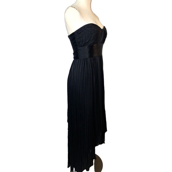 BCBG Max Azria Womens Alicia Silk Hi Low Strapless Dress size 6 Black Whimsigoth - Picture 3 of 9